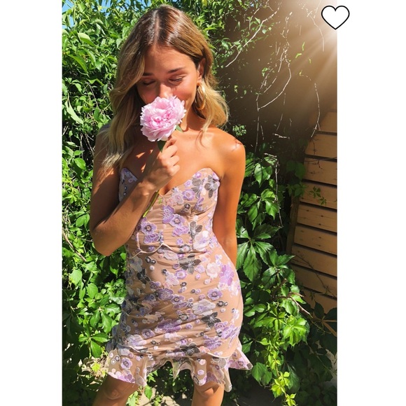 posy embroidery mini dress